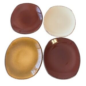Steelite Craft Plates Set 4 Multi 8" Terracotta Mustard Cream Ceramic England